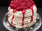 Meringue Raspberries Sky-High Cake
