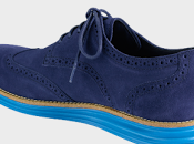 Men's Shoes Just Wanna Have Fun: Cole Hann LunarGrand Wingtip Navy Suede/Topaz