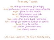 Tuesday Topics: Things That Make Happy