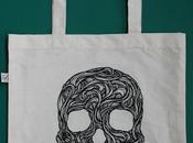 Swirly Skull Tote Bags