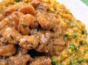 Grilled Shrimp Monkfish Boullabaisse Over Risotto Milanese