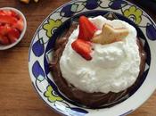 Chocolate Pudding with Strawberries Orange Blossom Whipped Cream