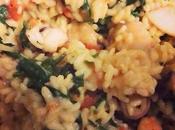 Spinach Tomato-Basil Seafood Risotto