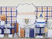 Preppy Tangerine Navy Table Little Company