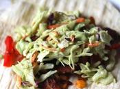 Chipotle Seitan Tacos with Avocado Crema Coleslaw Sauteed Veggies