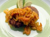 Brazilian Street Food, Aracaje Black Eyed Fritters with Onion Shrimp Topping