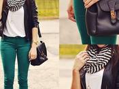 Helloquella: #green Pants, #striped Scarf Cute Outfit