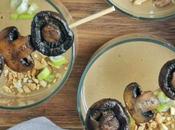 Grilled Mushrooms with Homemade Peanut Sauce