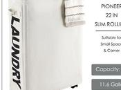 SAVE Rolling Slim Laundry Basket with Stand