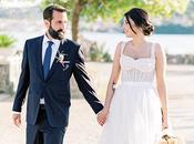 Romantic Chic Wedding Corfu with Peach Light Blue Blooms Elvina Iason