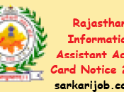 Rajasthan Informatics Assistant Admit Card Notice 2024
