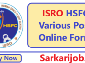 ISRO HSFC Various Post Online Form 2024