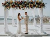 Santorini Wedding with Pops Color Jewel Tones Lauren Evan