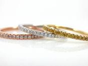 Jewel Week Trio Bands with Pink, Yellow, White Diamonds!