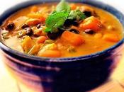 African Sweet Potato Soup with Peanut Butter, Black-Eyed Peas Beans