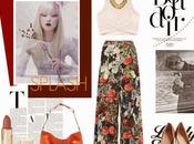 Fashion Splash:: Floral Print Flare Pants Crop Tank