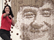 Jackie Chan Portrait Made 64,000 Chopsticks