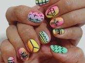 Neon Rainbow Aztec Print Gellyfit Nails Nailz Treats, Bedok Mall
