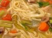 Garlic Ginger Soup with Udon Noodles Rice Noodles)