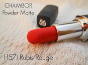 Chambor Powder Matte Lipstick (157) Rubis Rouge Review, Swatch, FOTD