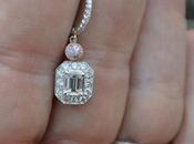 Jewel Week Emerald-Cut Drop Earrings With Pink Diamonds!