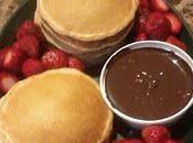 Recipe Tasty Quick Breakfast: Pancakes, Strawberries, Chocolate Fondue Whipped Topping