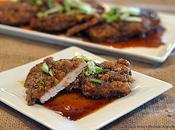 ~crispy Buttermilk Pork Chops Sweet Apricot Glaze with Green Onions~