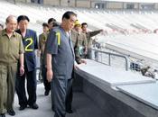 DPRK Premier Visits Construction Work Wisong Street Apartments Stadium