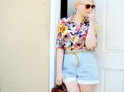 Look Day: Floral Blouse Striped Shorts