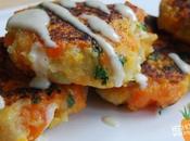 Carrot Coriander Fritters With Tahini Dressing